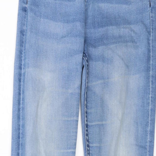 H&M Womens Blue Cotton Skinny Jeans Size 6 L30 in Regular Button