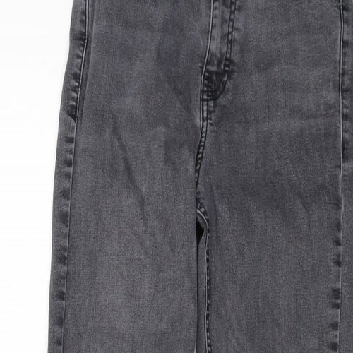 Topshop Womens Grey Cotton Skinny Jeans Size 24 L27 in Regular Button