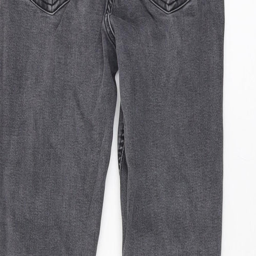 Topshop Womens Grey Cotton Skinny Jeans Size 24 L27 in Regular Button