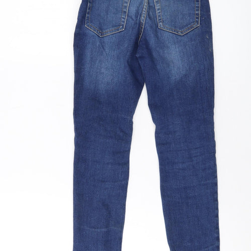 Denim & Co. Boys Blue Cotton Straight Jeans Size 8-9 Years Regular Button