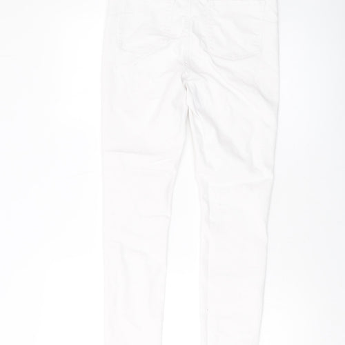 Denim & Co. Womens White Cotton Skinny Jeans Size 12 L28 in Regular Button