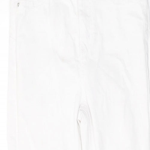 Denim & Co. Womens White Cotton Skinny Jeans Size 12 L28 in Regular Button