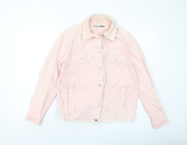 Topshop Womens Pink Jacket Size 10 Buckle