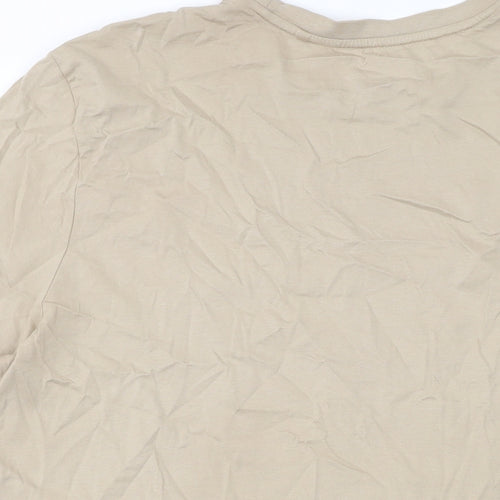 NEXT Mens Beige Cotton T-Shirt Size XL Crew Neck