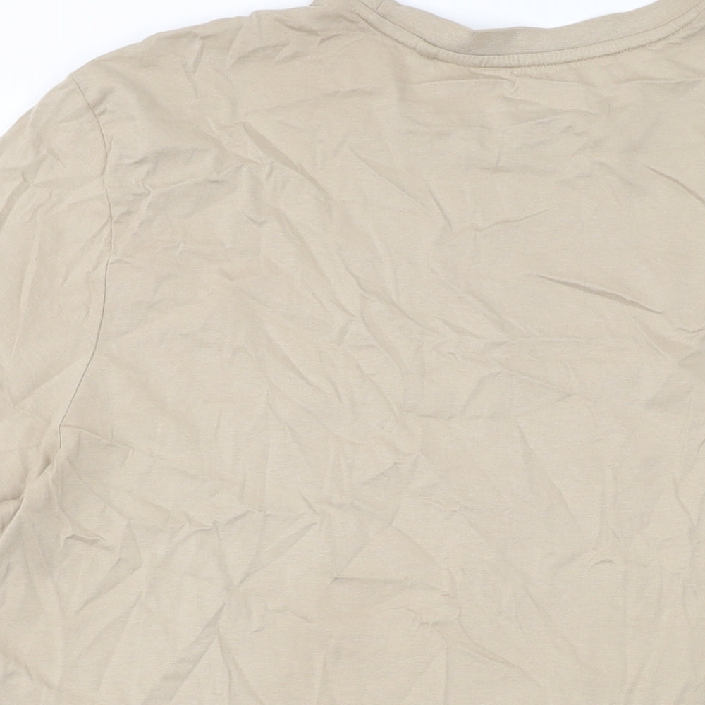 NEXT Mens Beige Cotton T-Shirt Size XL Crew Neck