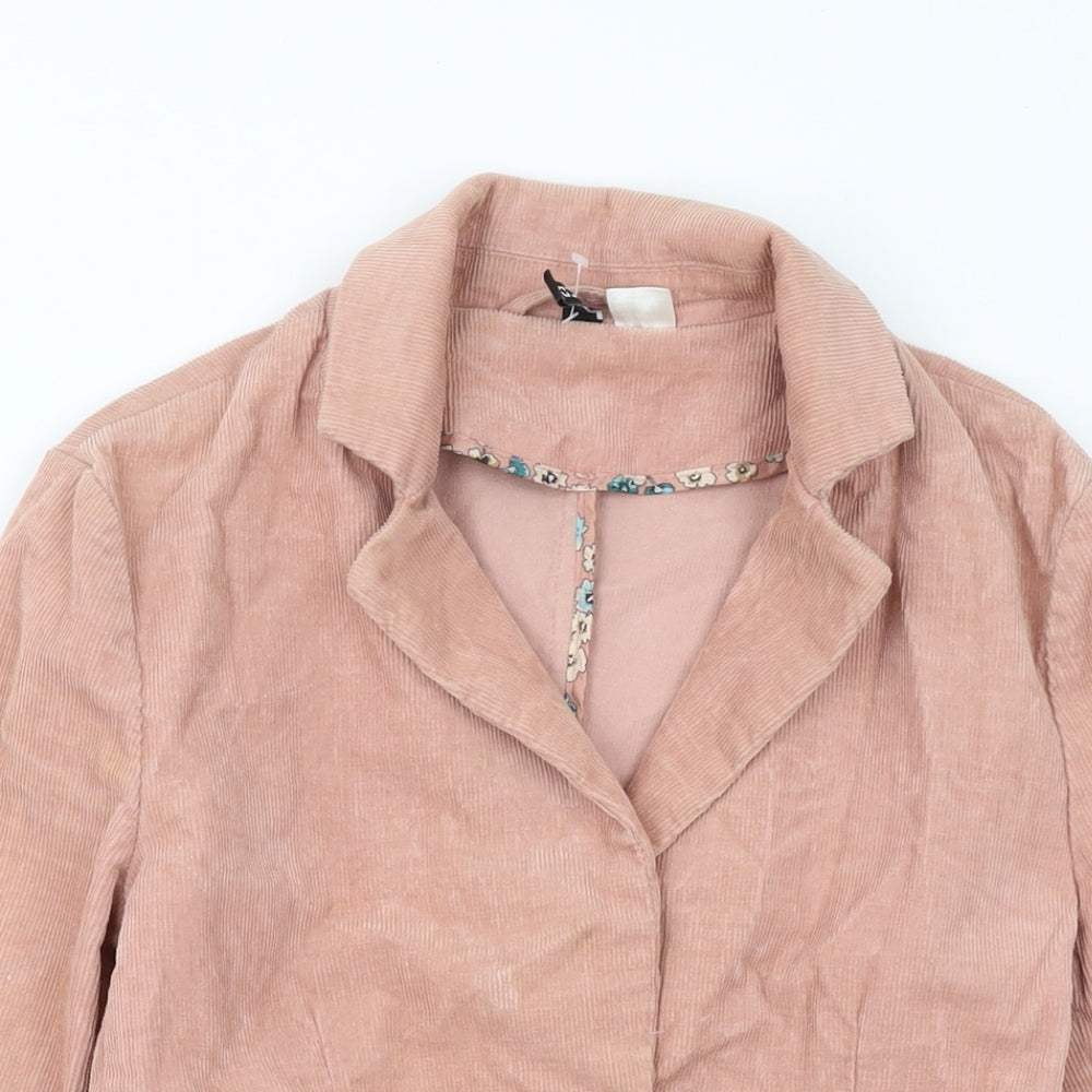 H&M Womens Pink Jacket Size 8 Button