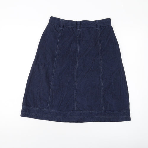 Mistral Womens Blue Cotton A-Line Skirt Size 10 Button