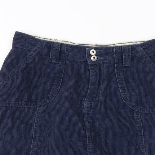 Mistral Womens Blue Cotton A-Line Skirt Size 10 Button
