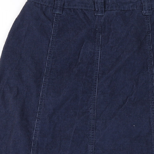 Mistral Womens Blue Cotton A-Line Skirt Size 10 Button