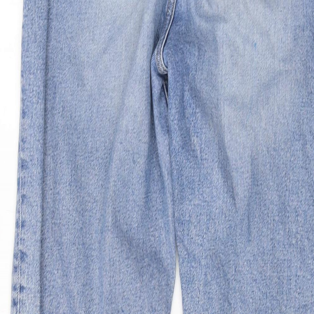 H&M Womens Blue Cotton Mom Jeans Size 8 L27 in Regular Button