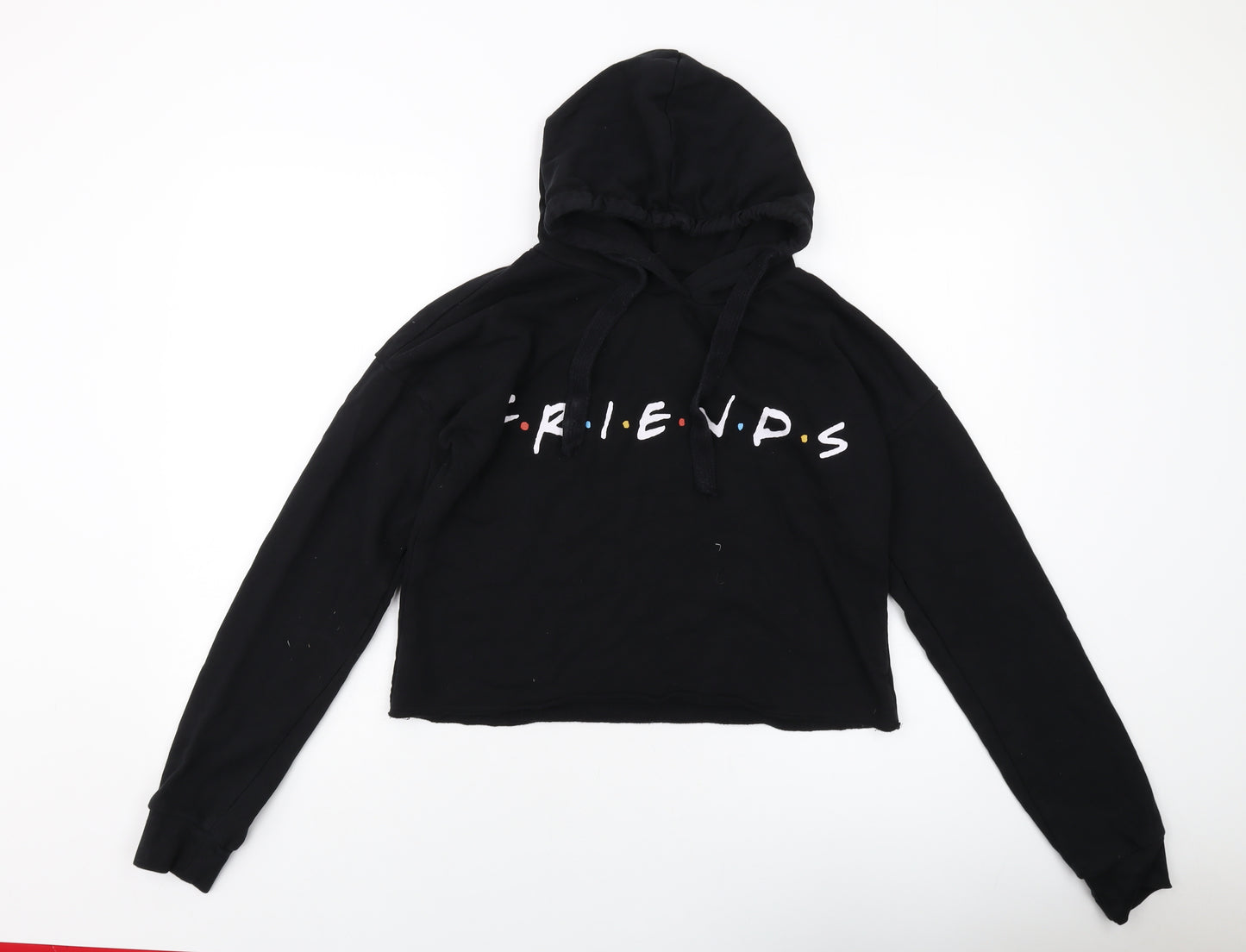 Friends Girls Black Cotton Pullover Hoodie Size 13-14 Years Pullover