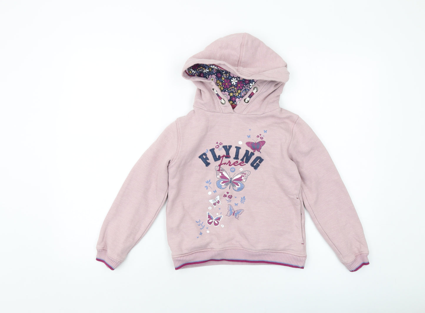 Fat Face Girls Purple Cotton Pullover Hoodie Size 7-8 Years Pullover