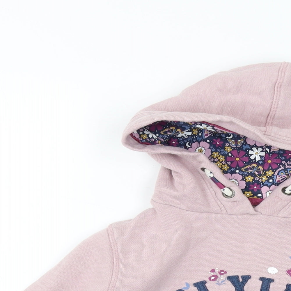 Fat Face Girls Purple Cotton Pullover Hoodie Size 7-8 Years Pullover