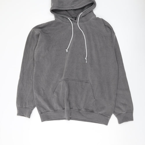 Boohoo Mens Grey Cotton Pullover Hoodie Size S