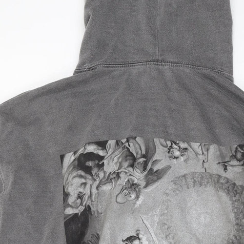 Boohoo Mens Grey Cotton Pullover Hoodie Size S