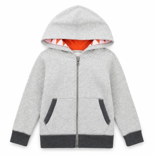 Crewcuts Boys Grey Cotton Full Zip Hoodie Size 4-5 Years Zip