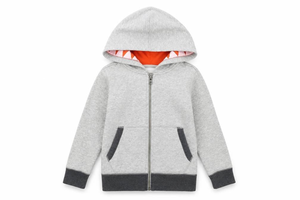 Crewcuts Boys Grey Cotton Full Zip Hoodie Size 4-5 Years Zip
