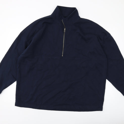 Marks and Spencer Mens Blue Cotton Pullover Sweatshirt Size 2XL