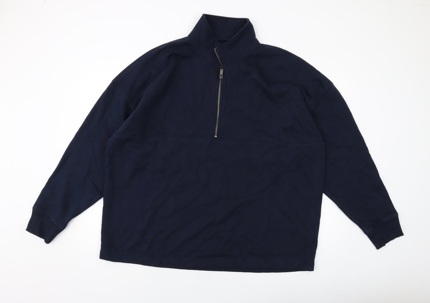 Marks and Spencer Mens Blue Cotton Pullover Sweatshirt Size 2XL