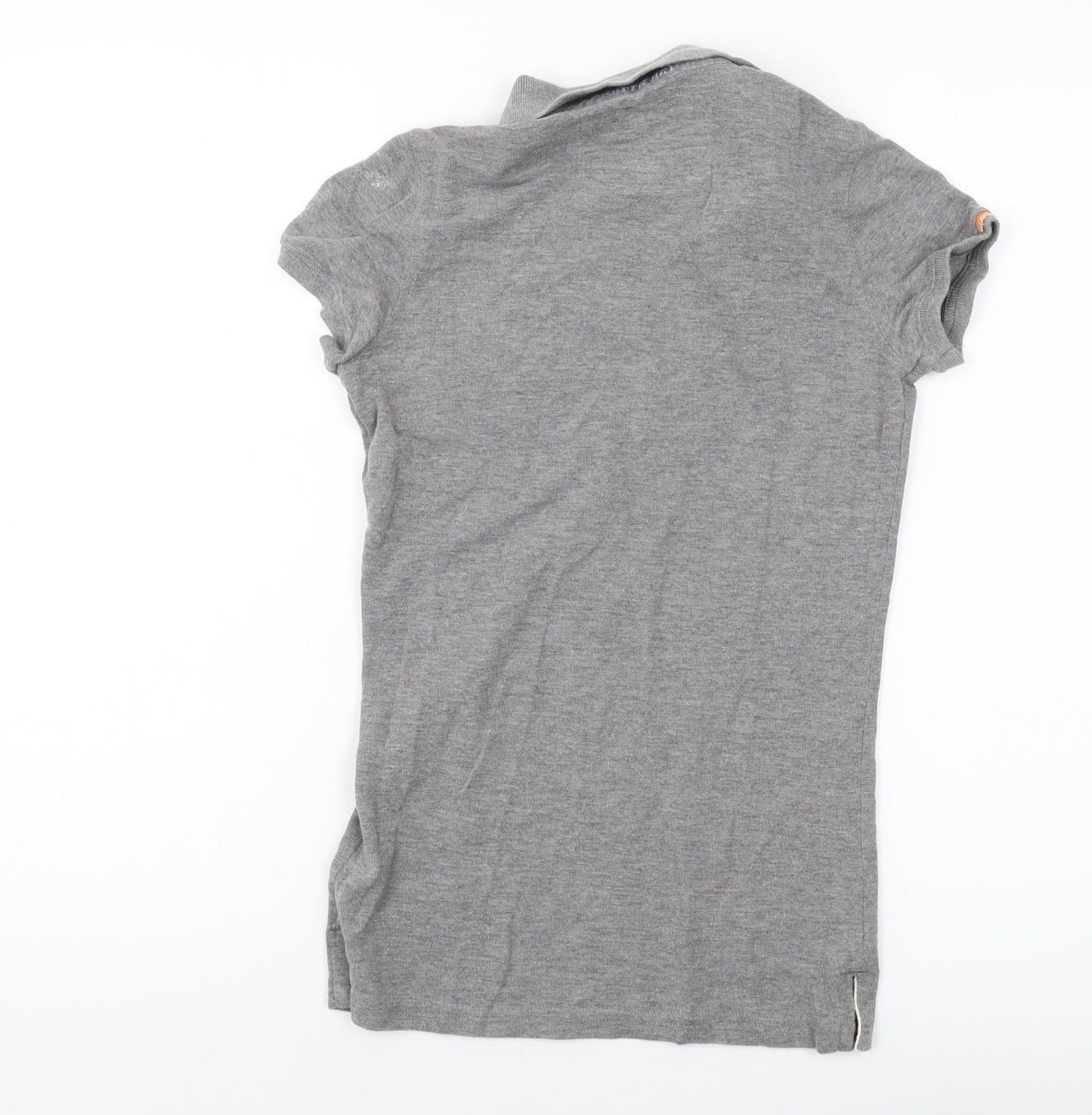 Superdry Womens Grey Cotton Basic Polo Size XS Collared