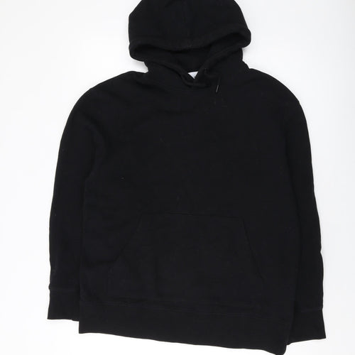 tO-MAN Mens Black Cotton Pullover Hoodie Size M