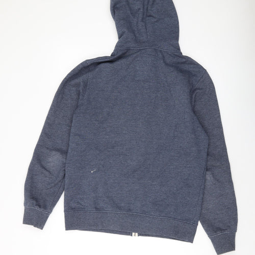 JACK & JONES Mens Blue Polyester Full Zip Hoodie Size M