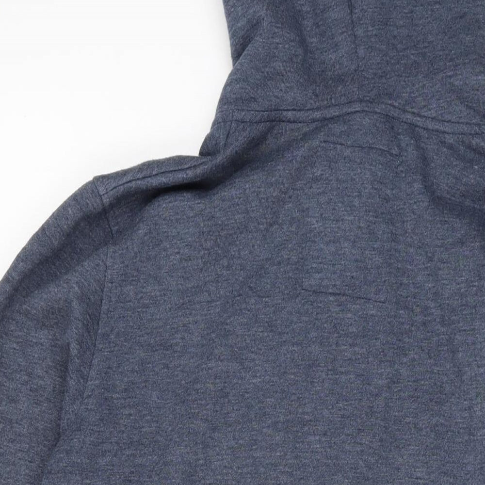 JACK & JONES Mens Blue Polyester Full Zip Hoodie Size M