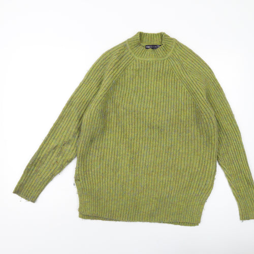 Marks and Spencer Womens Green Mock Neck Polyamide Pullover Jumper Size M