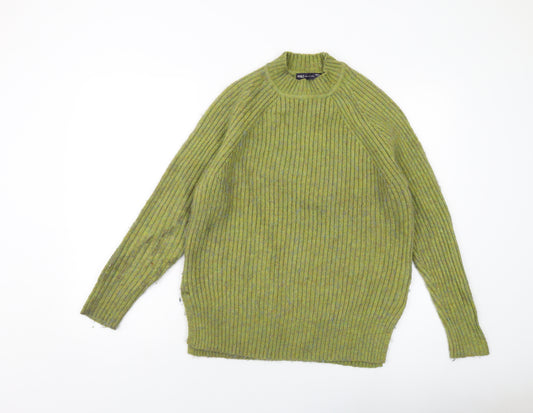 Marks and Spencer Womens Green Mock Neck Polyamide Pullover Jumper Size M