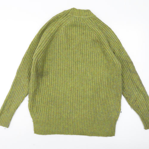 Marks and Spencer Womens Green Mock Neck Polyamide Pullover Jumper Size M