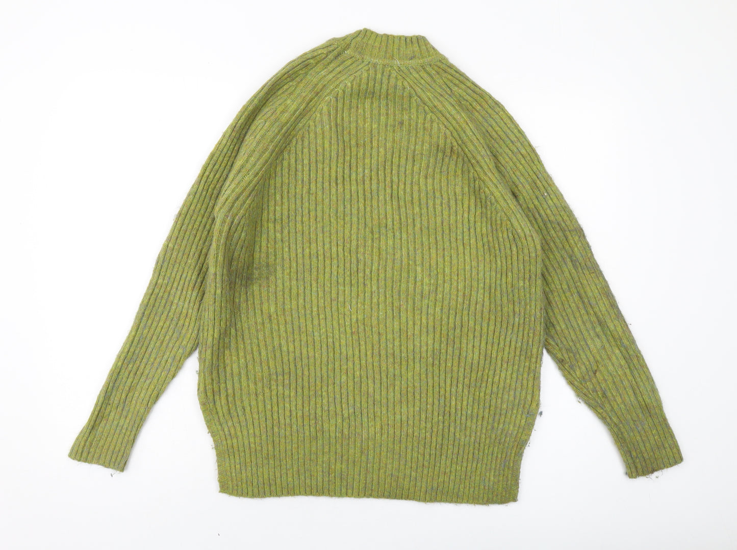 Marks and Spencer Womens Green Mock Neck Polyamide Pullover Jumper Size M