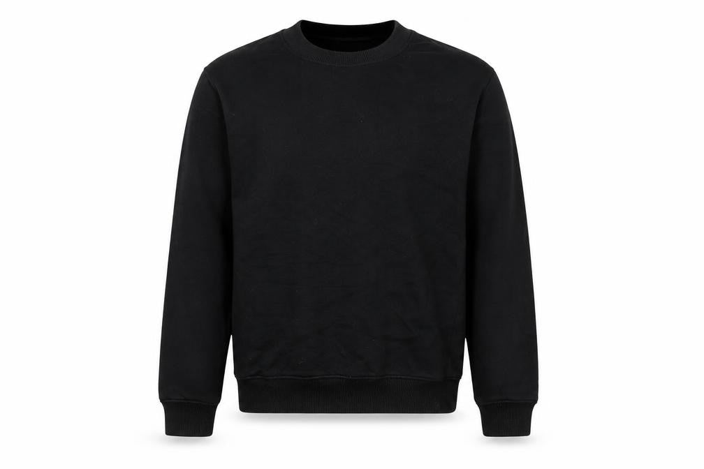 Front view of Next men’s black cotton pullover sweatshirt, size M