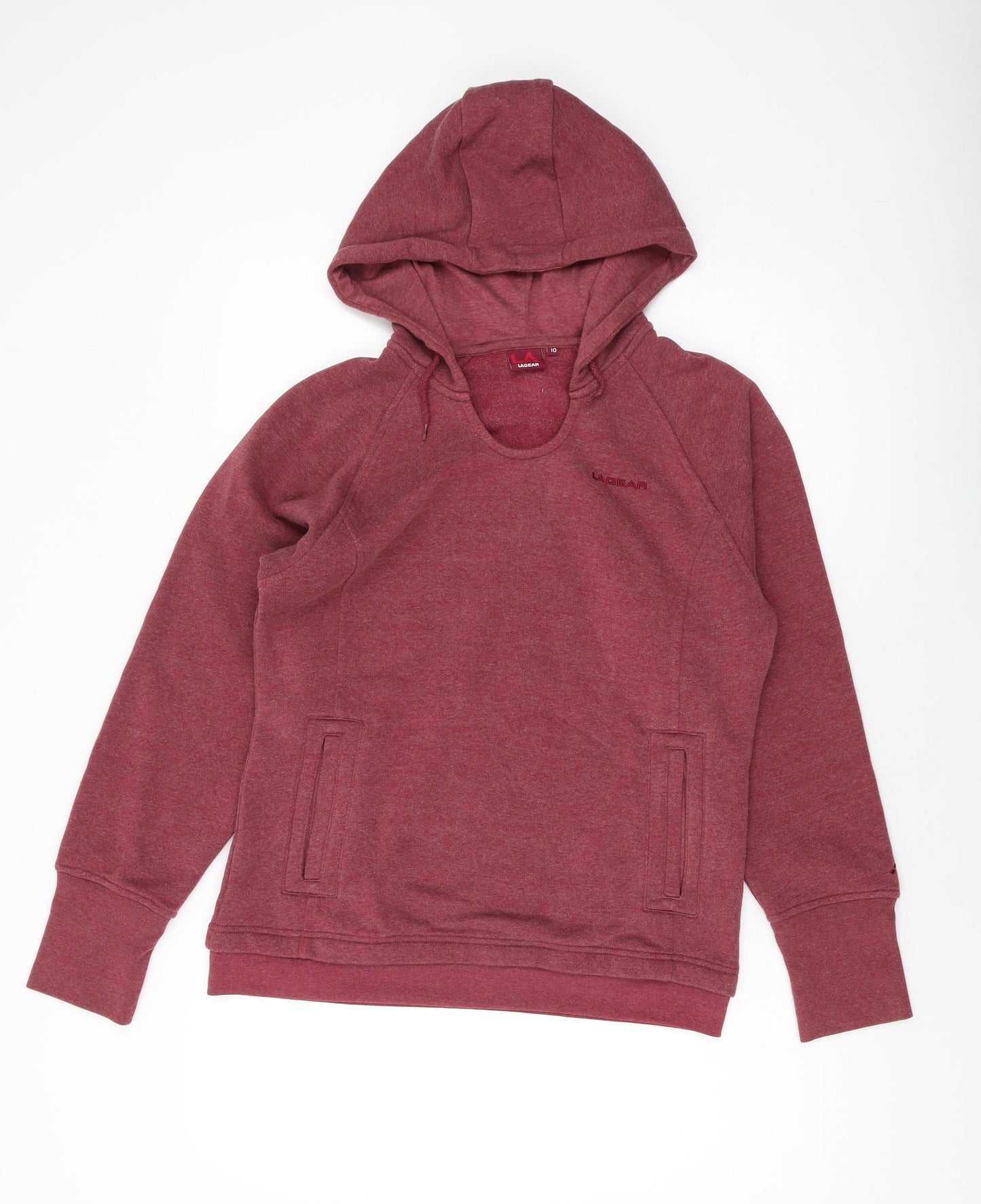LA Gear Womens Red Polyester Pullover Hoodie Size 10 Pullover