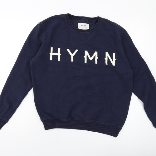 Hymn Womens Blue Cotton Pullover Sweatshirt Size M Pullover