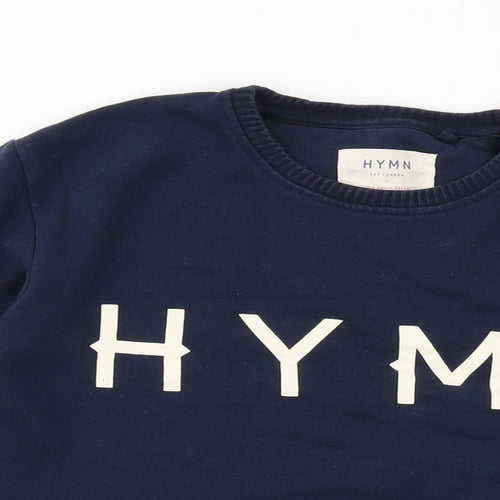 Hymn Womens Blue Cotton Pullover Sweatshirt Size M Pullover