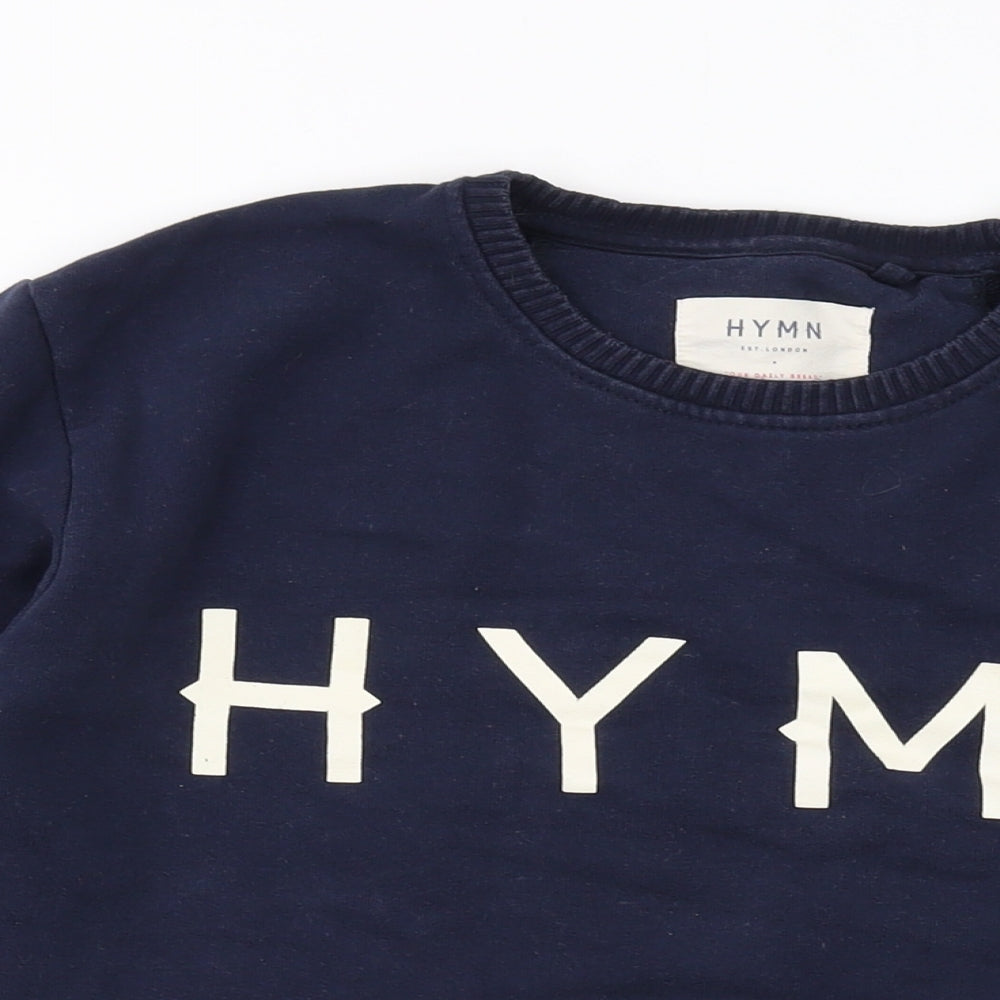 Hymn Womens Blue Cotton Pullover Sweatshirt Size M Pullover