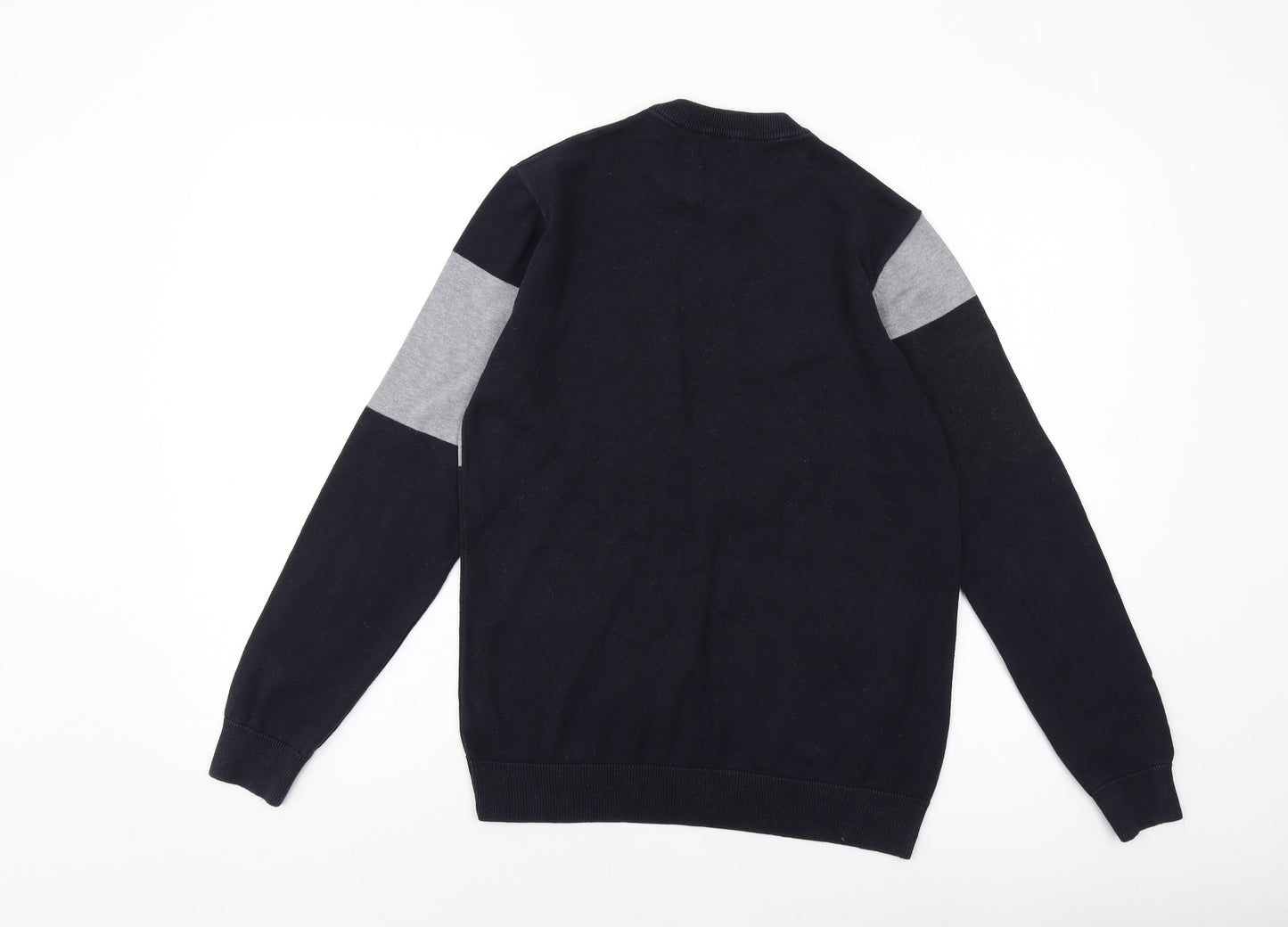 NEXT Mens Blue Crew Neck Cotton Pullover Jumper Size M Long Sleeve