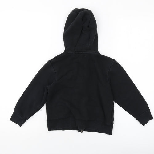 NEXT Boys Black Cotton Full Zip Hoodie Size 6 Years Zip