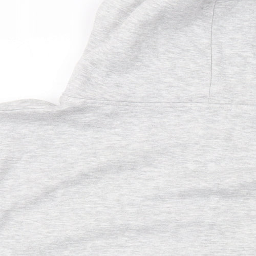 PRETTYLITTLETHING Womens Grey Cotton Full Zip Hoodie Size L Zip