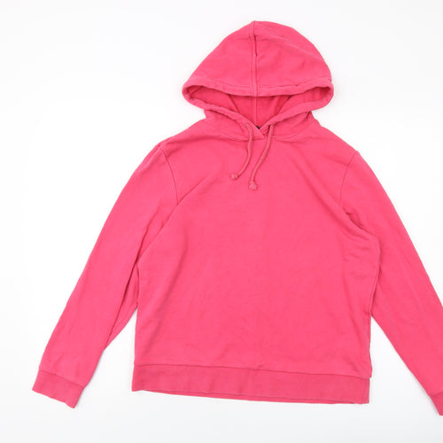 Marks and Spencer Womens Pink Cotton Pullover Hoodie Size 12 Pullover