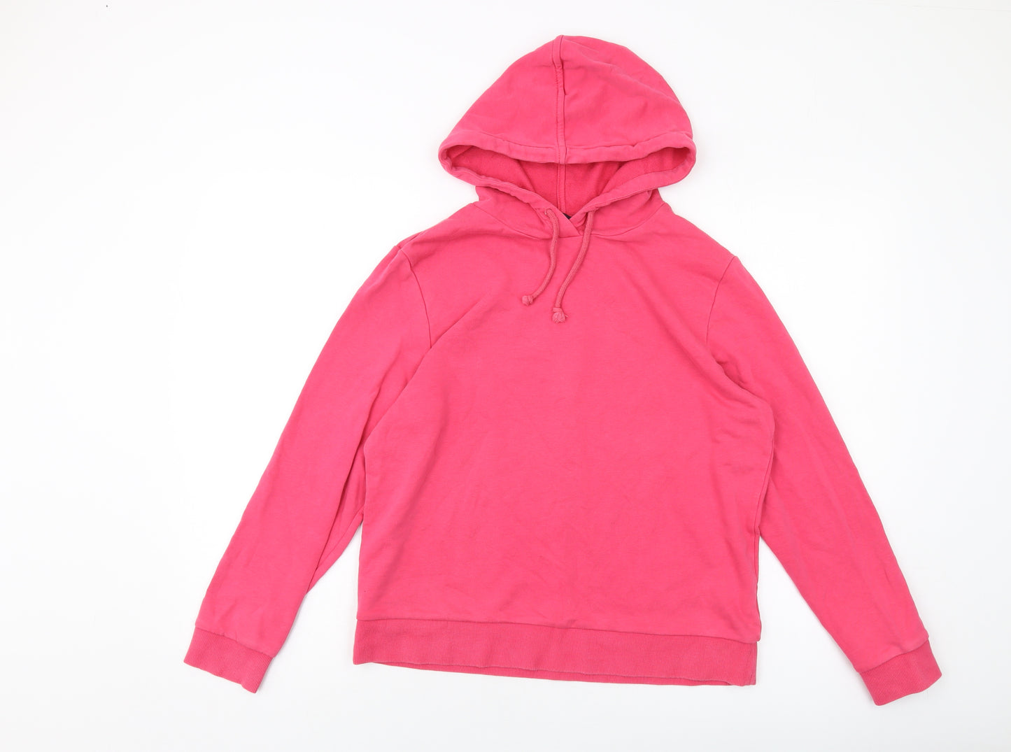 Marks and Spencer Womens Pink Cotton Pullover Hoodie Size 12 Pullover