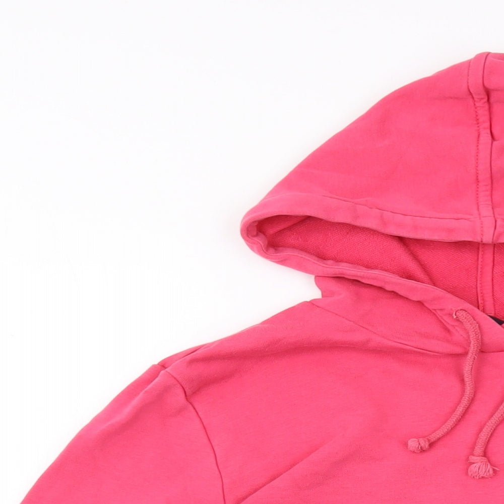 Marks and Spencer Womens Pink Cotton Pullover Hoodie Size 12 Pullover