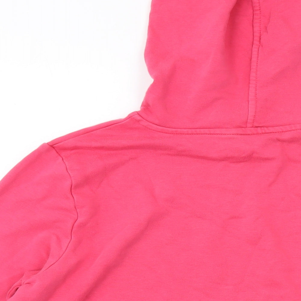 Marks and Spencer Womens Pink Cotton Pullover Hoodie Size 12 Pullover