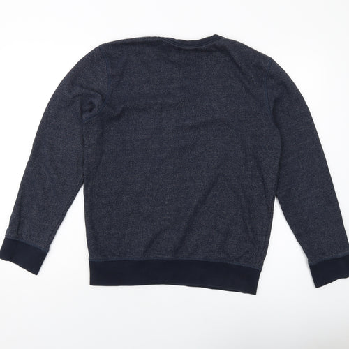Selected Mens Blue Cotton Pullover Sweatshirt Size M