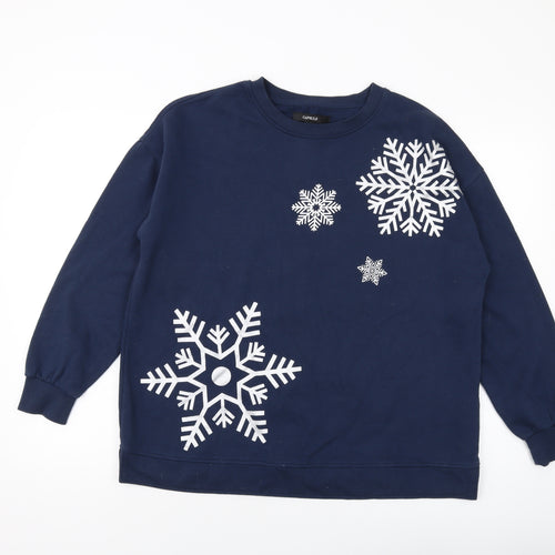 Capsule Womens Blue Cotton Pullover Sweatshirt Size 16 Pullover