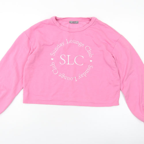 New Look Womens Pink Polyester Pullover Sweatshirt Size 12 Pullover