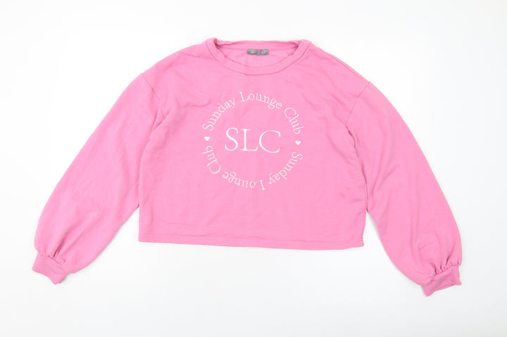 New Look Womens Pink Polyester Pullover Sweatshirt Size 12 Pullover