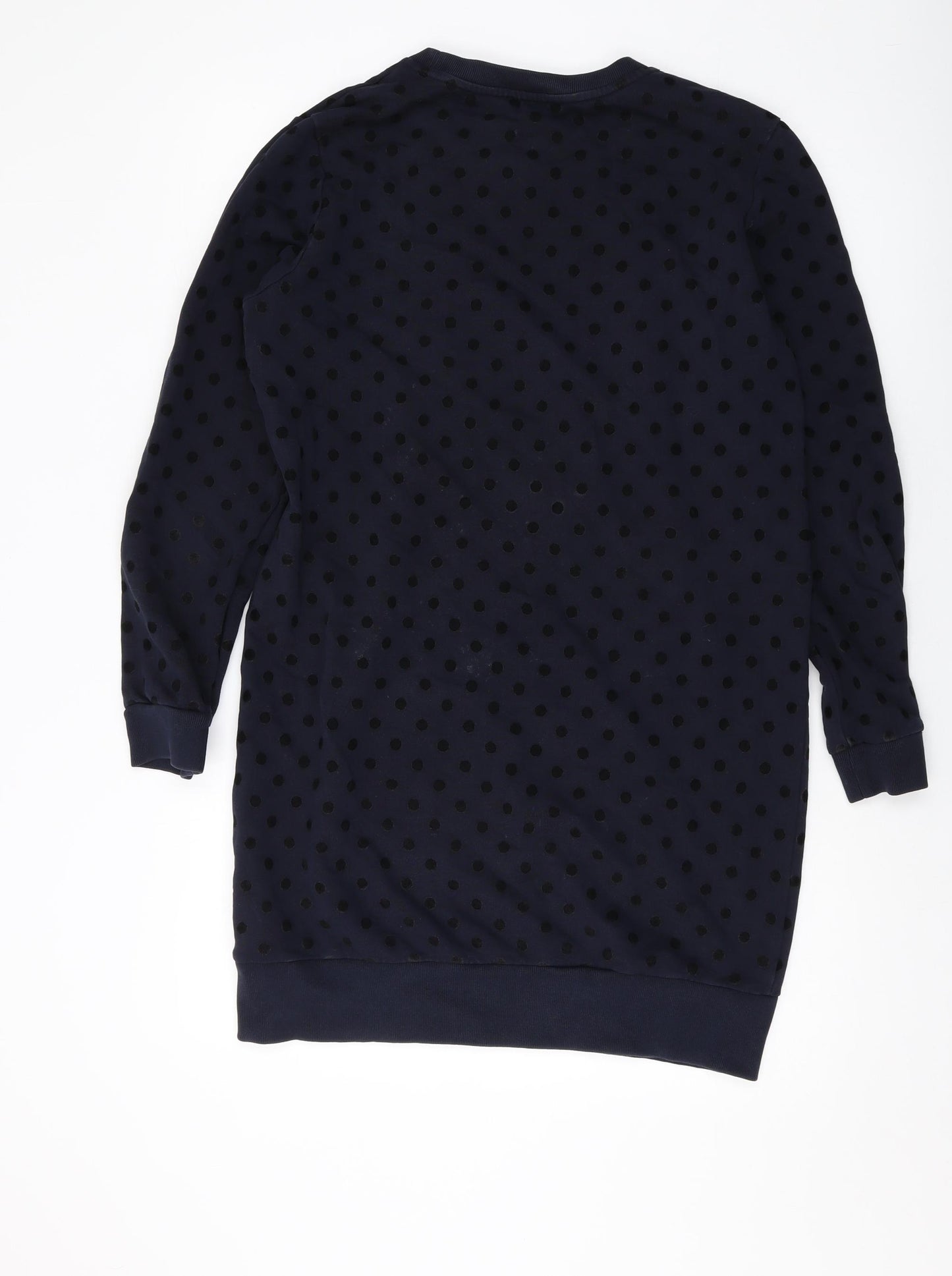 Whistles Womens Blue Polka Dot Cotton Pullover Sweatshirt Size 12 Pullover