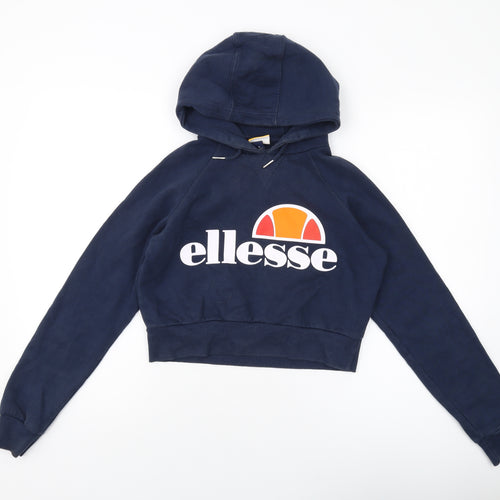 ellesse Womens Blue Cotton Pullover Hoodie Size 6 Pullover