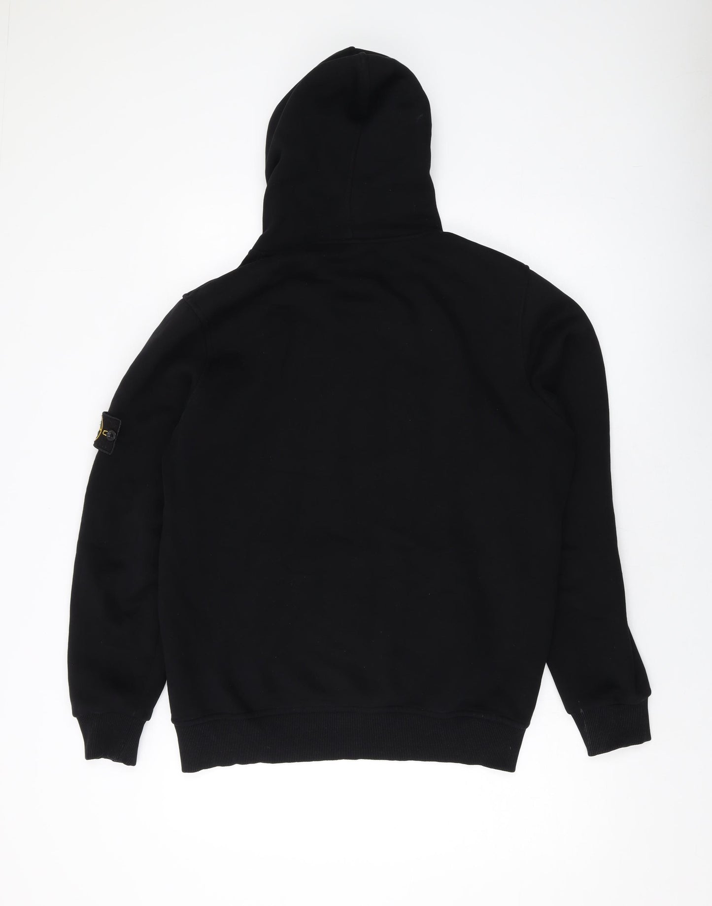 Stone Island Mens Black Cotton Pullover Hoodie Size M